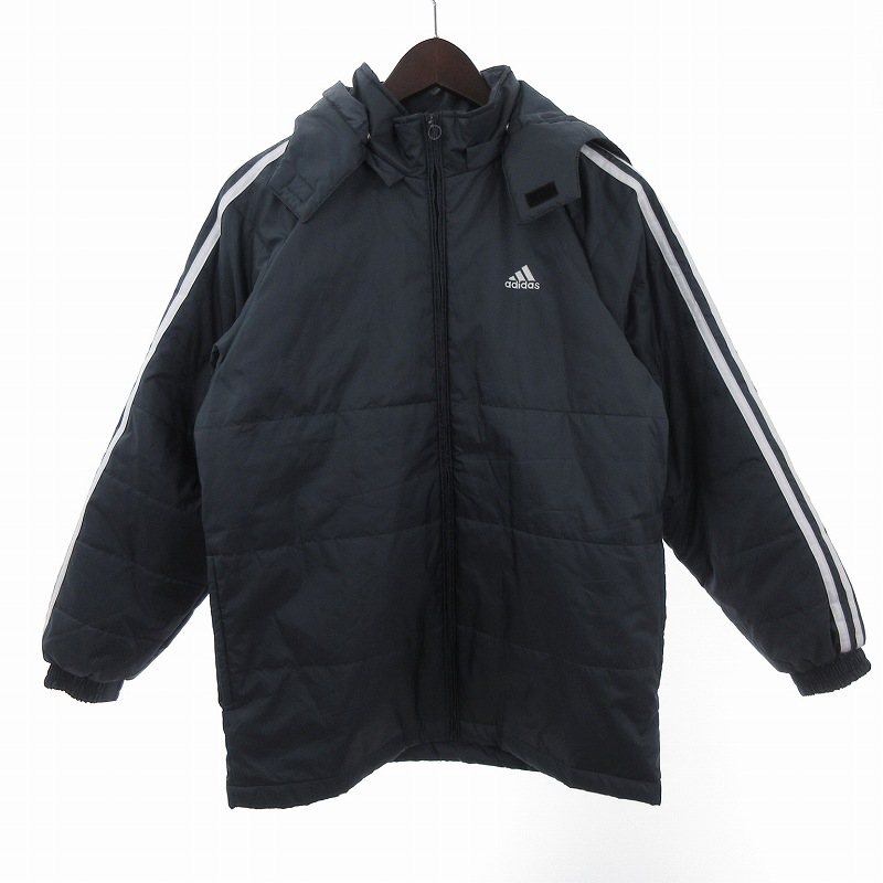 アディダス adidas ベンチコート 中綿ジャケット ロゴ ワンポイント  