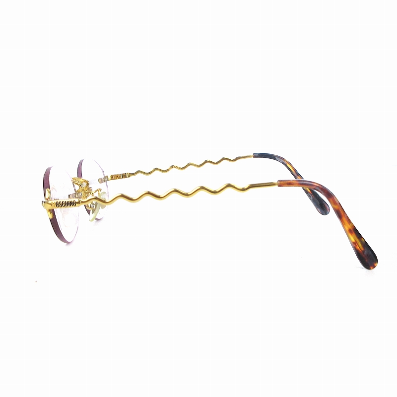 モスキーノ MOSCHINO メガネ 度入りレンズ オーバル リムレス 縁無し  