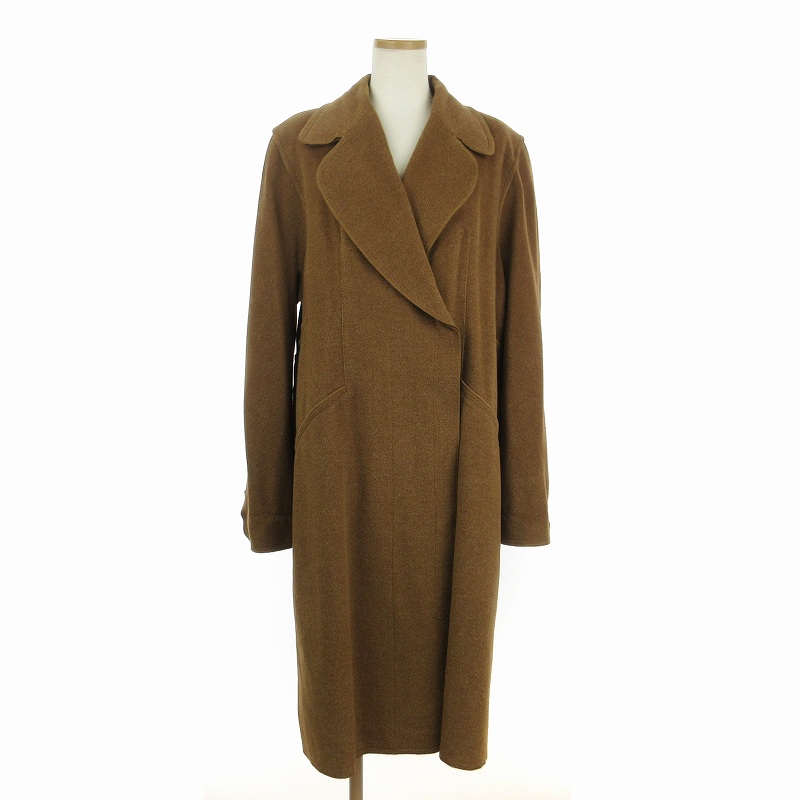 フェンディ FENDI 365 チェスターコート ロング丈 ウール 無地 茶  