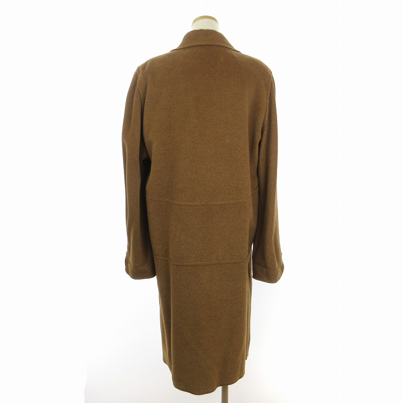 フェンディ FENDI 365 チェスターコート ロング丈 ウール 無地 茶  