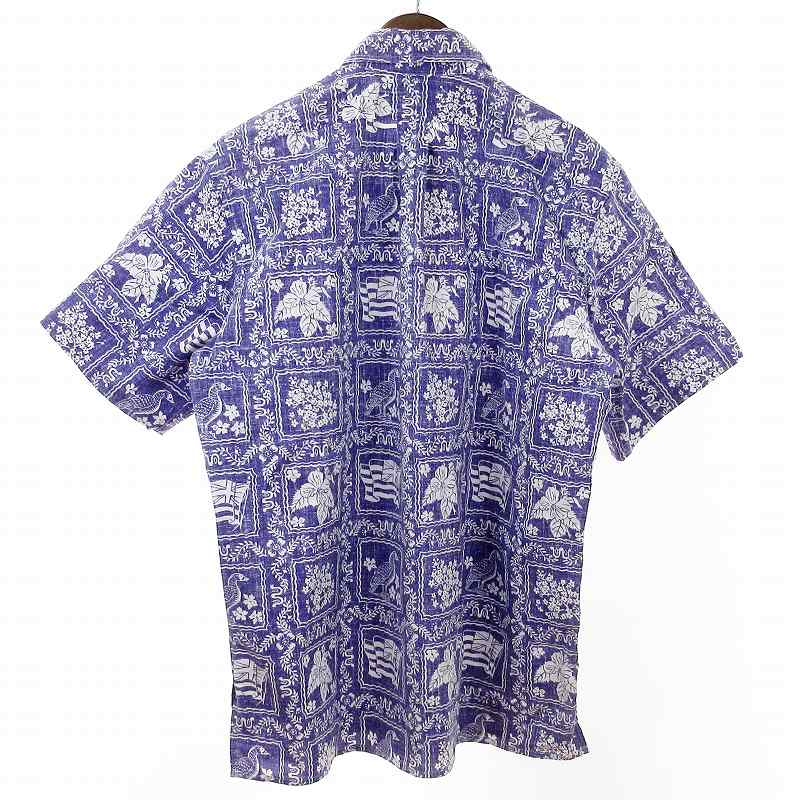 【未使用】reyn spooner アロハシャツ Mサイズ(US)　ブルー reyn spooner レインスプーナー REYN SPOONER 半袖 フルオープン