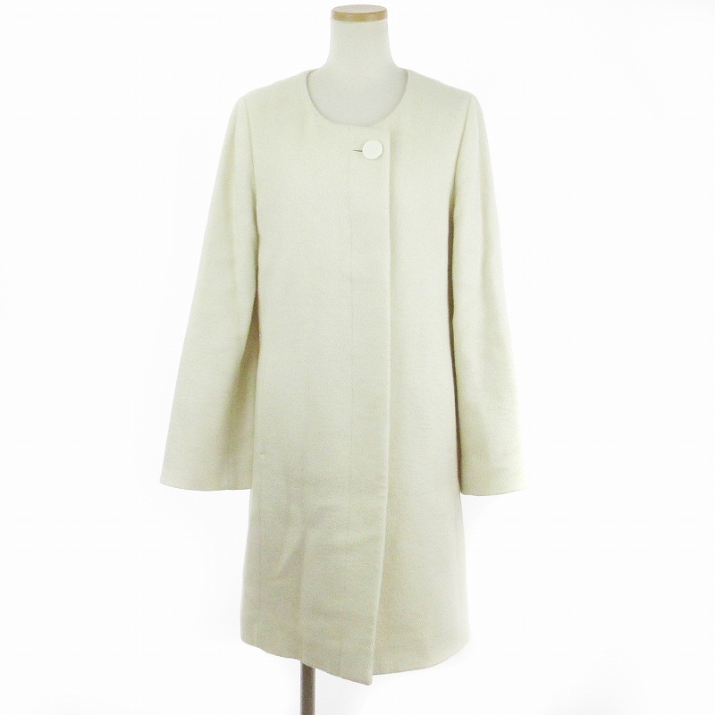 バーニーズニューヨーク BARNEYS NEW YORK ノーカラーコート シングル 
