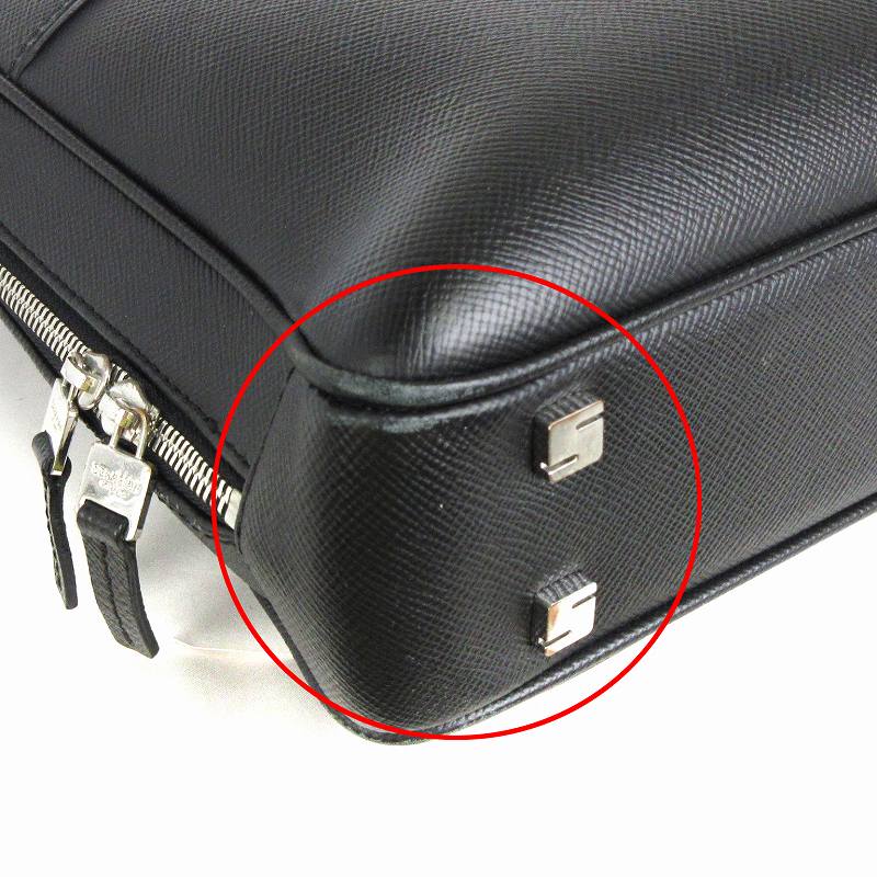 正規品！美品！SERAPIAN ビジネスバッグ ブラックセラピアンブリーフケース STEPANコットンキャンバス製ダブルガゼットブリーフケース