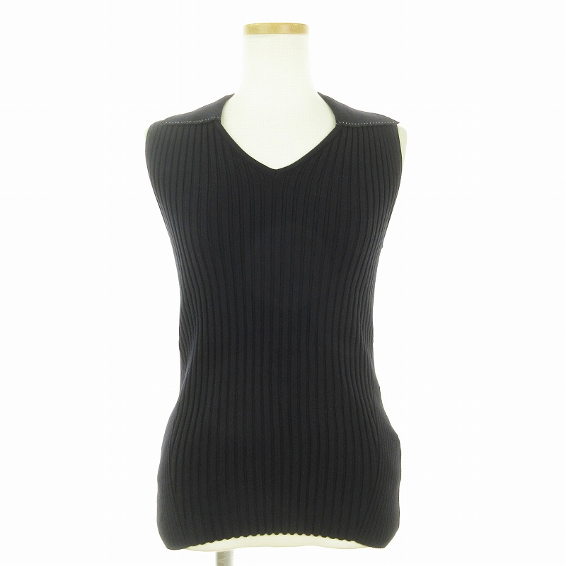 美品 FOXEY クルーネック ノースリーブ ニット セーター ベスト  