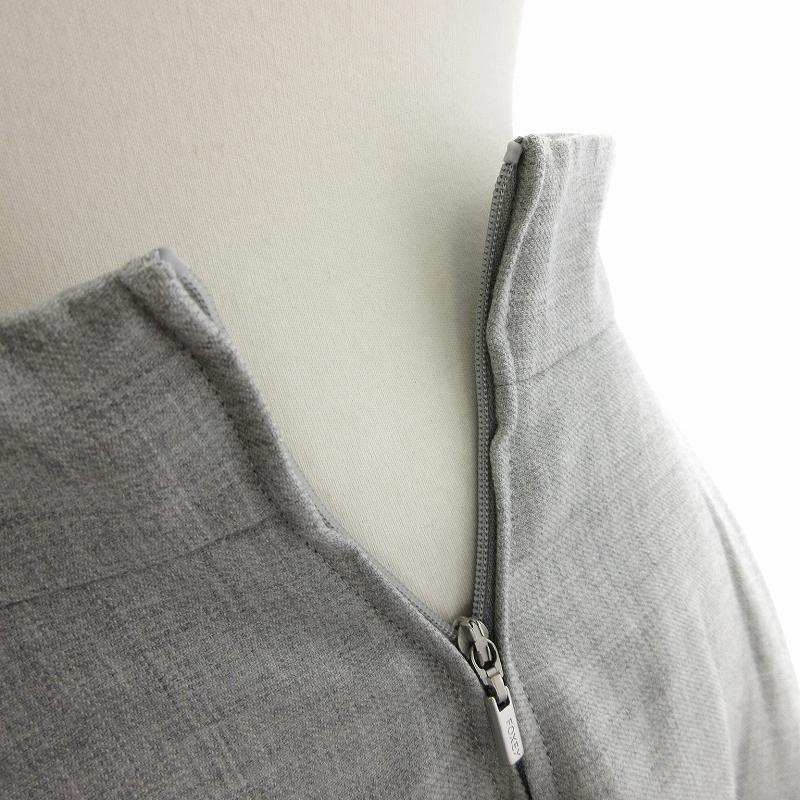 フォクシー FOXEY 美品 スノーフレアスカート ひざ丈 ウール 無地 ロゴ  