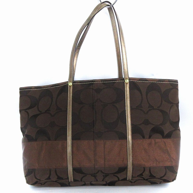 コーチ COACH シグネチャー トートバッグ 肩掛け キャンバス F11099 茶 