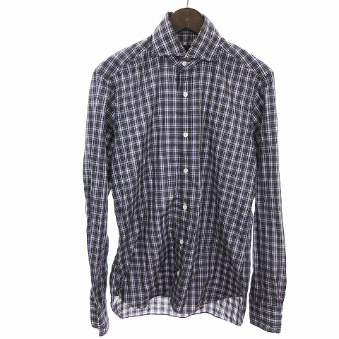 バルバ DANDYLIFE デニムシャツ ホリゾンタルカラー黒 38 BARBA 新品