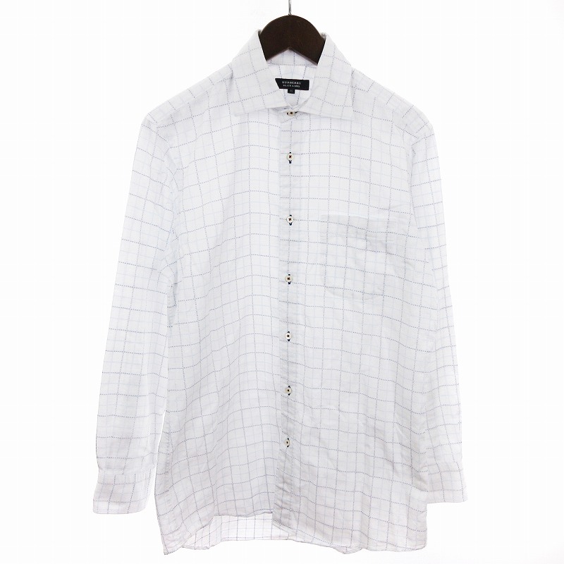 BURBERRY BLACK LABEL ホワイトチェック 長袖ワイシャツ 40