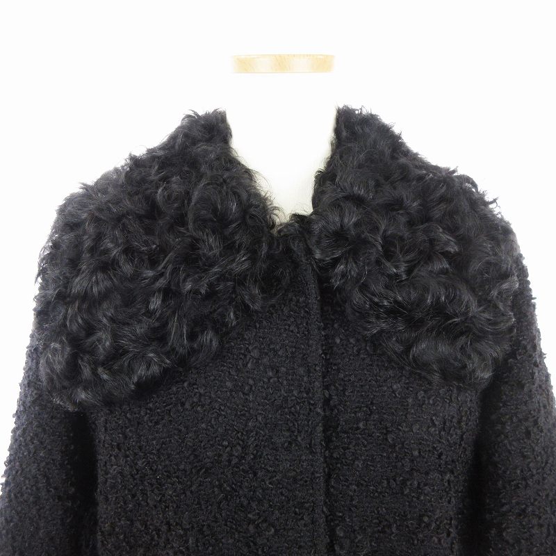 DOLCE&GABBANA ツィードジャケット ファー付き ブラック 38 DOLCE&GABBANA ツィードジャケット ファー付き ブラック 38