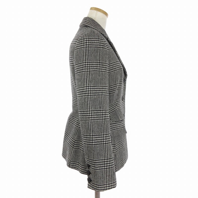 Christian Dior グレー テーラードジャケット ショート丈 美品 クリスチャンディオール》 グレー チェック柄 テーラード