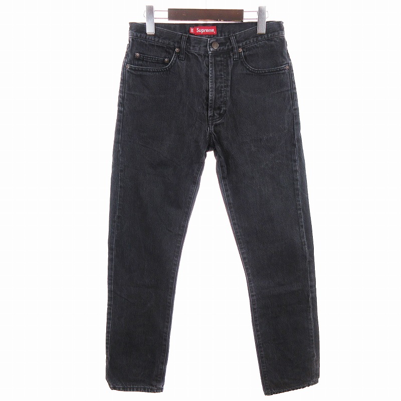 シュプリーム SUPREME デニムパンツ ジーンズ ストレート ブラック 黒 