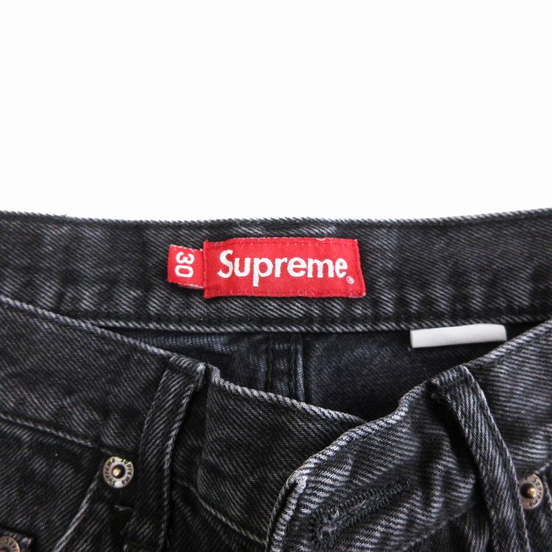 シュプリーム SUPREME デニムパンツ ジーンズ ストレート ブラック 黒 