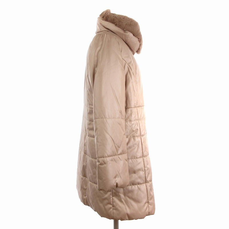 レリアン Leilian 中綿コート ミドル丈 長袖 ラビットファー ピンク 11  