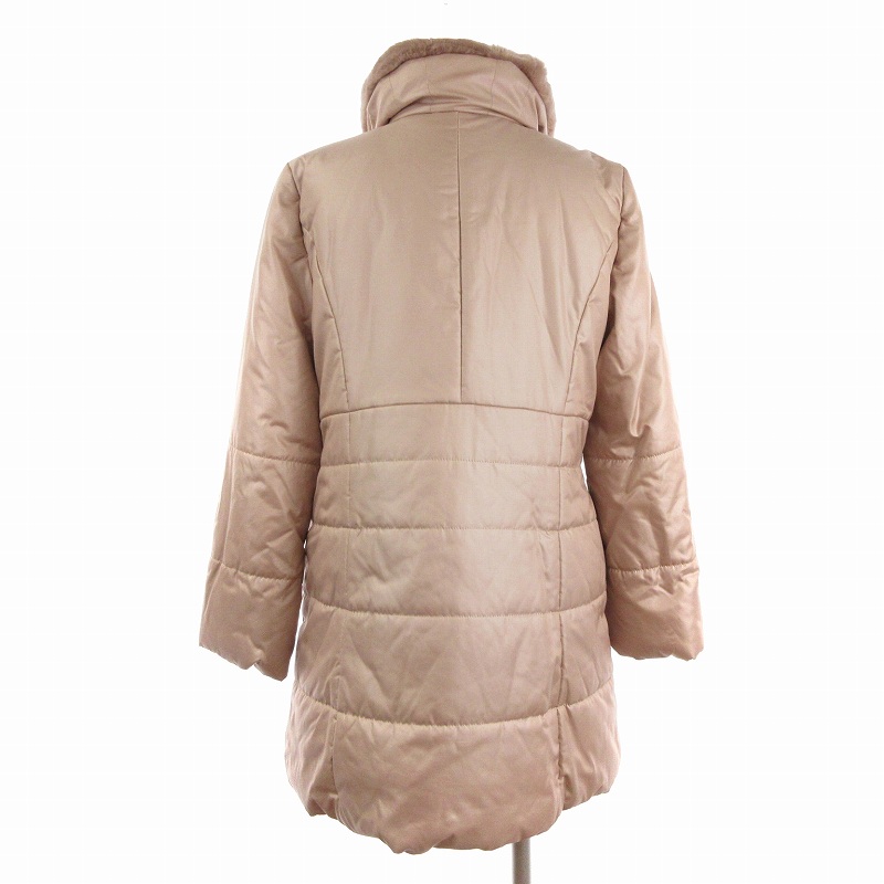 レリアン Leilian 中綿コート ミドル丈 長袖 ラビットファー ピンク 11  