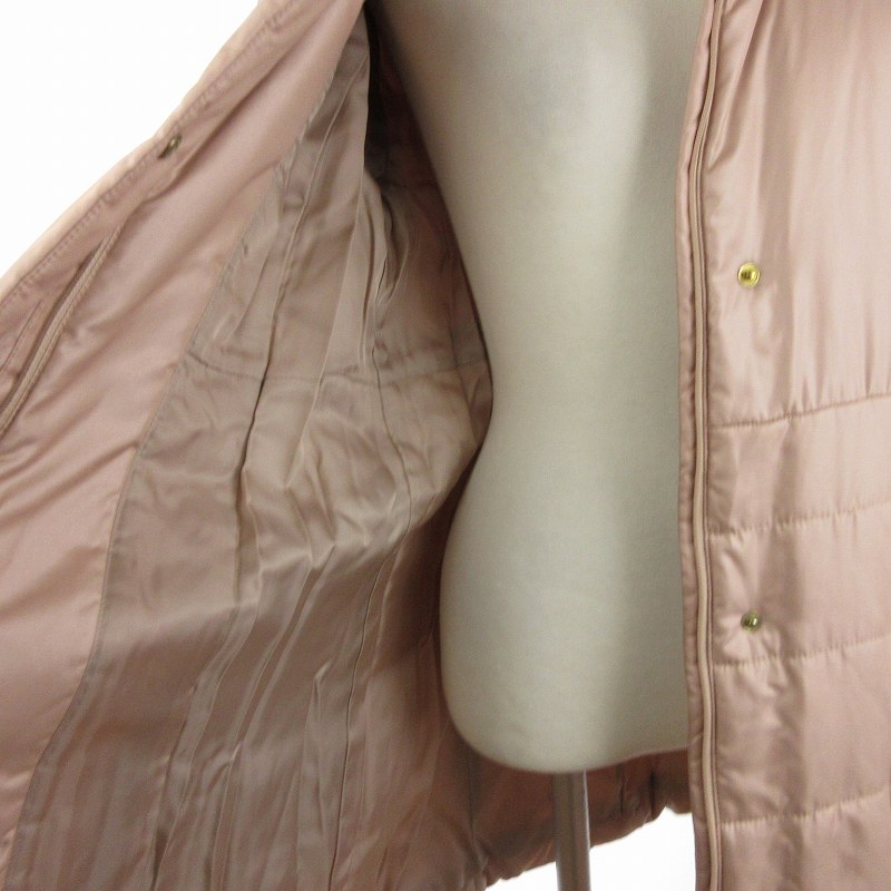 レリアン Leilian 中綿コート ミドル丈 長袖 ラビットファー ピンク 11  