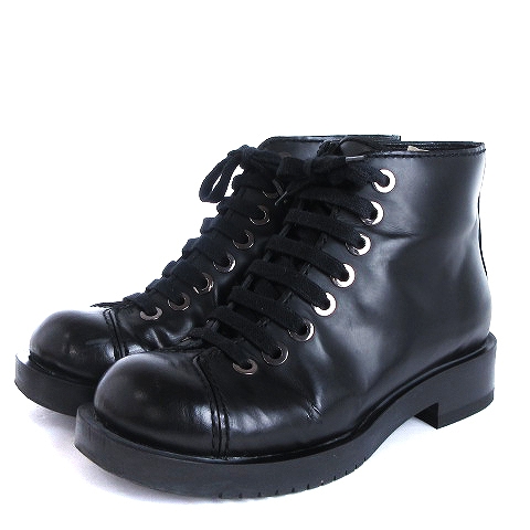 ジル・サンダー　レディース　ショートブーツ　ブラック　36 ジルサンダー JIL SANDER ショートブーツ シューズ 靴 8ホール レザー