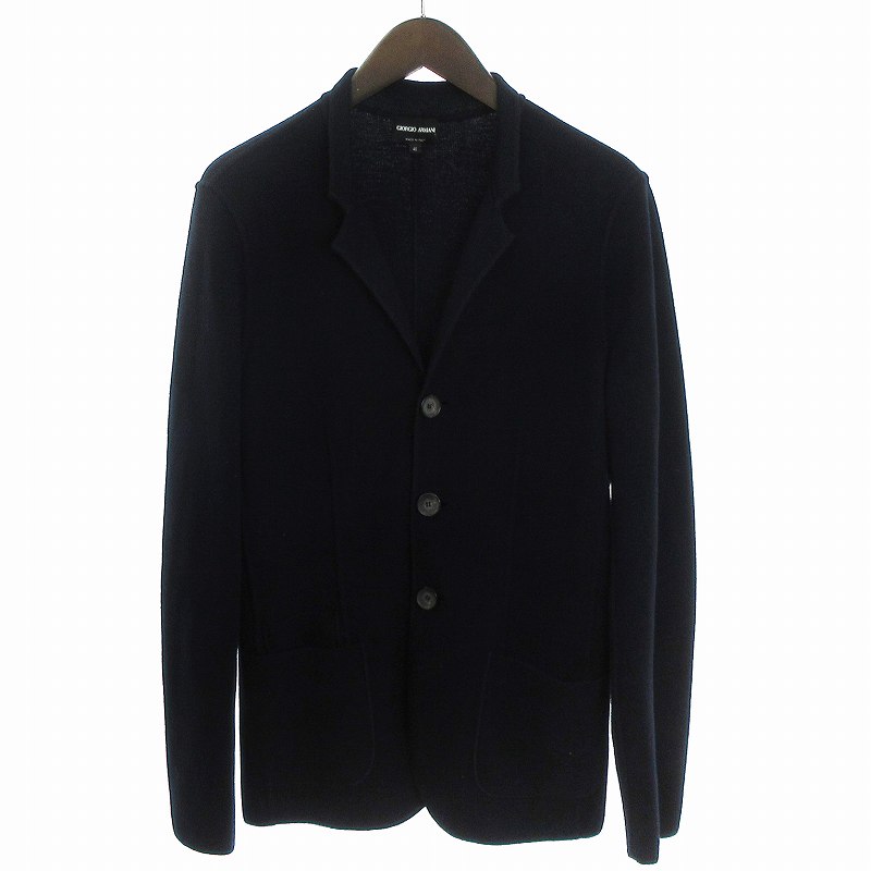 ジョルジオアルマーニ GIORGIO ARMANI ニットジャケット 3B ネイビー 