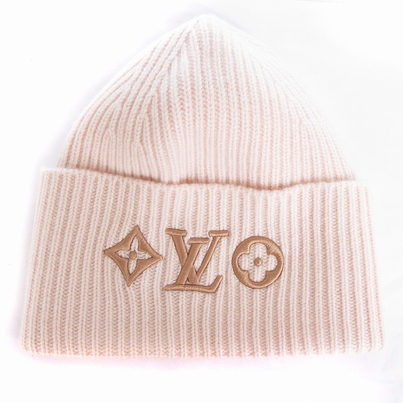 ルイヴィトン LOUIS VUITTON 美品 ビーニー LV ヘッドライン ニット 