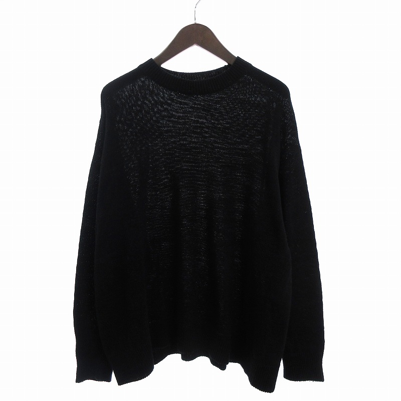 コモリ COMOLI 24SS ブラッククルーネックニット セーター 長袖 