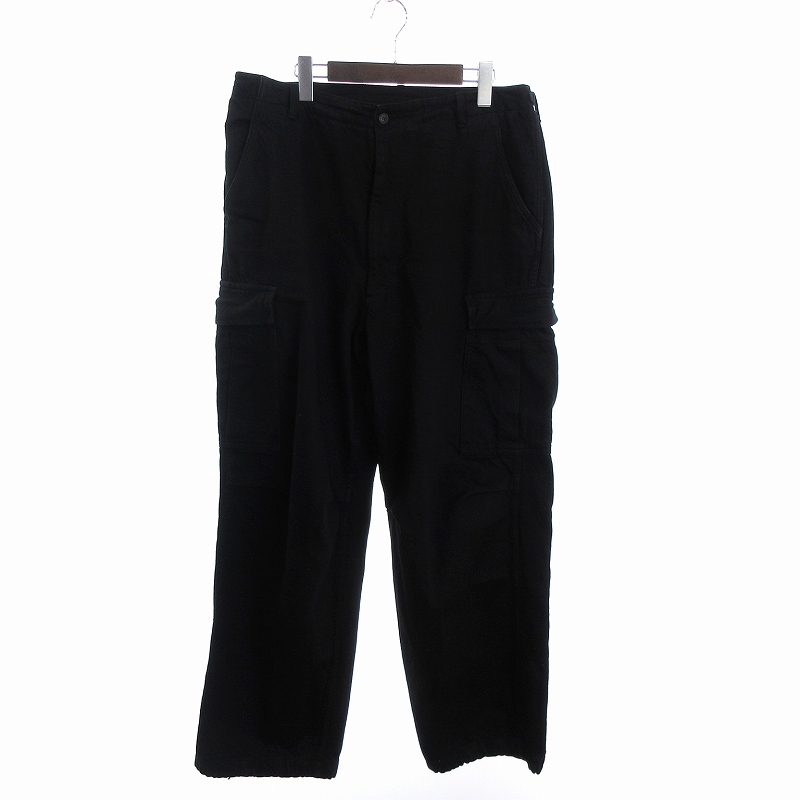 コモリ COMOLI 24SS ブラックデニム B.D.Uパンツ カーゴ コットン 無地 
