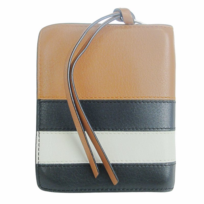 ロエベ LOEWE 二つ折り財布 コンパクト ジップウォレット ロゴ  