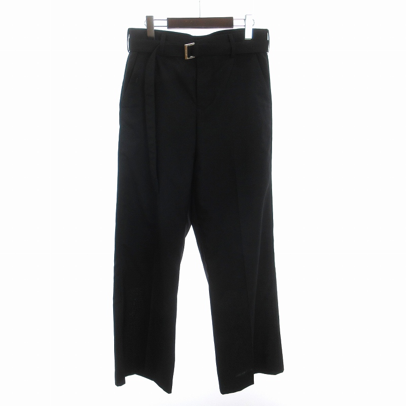 サカイ sacai 美品 Suiting Pants スーチングロングパンツ 無地 ベルト 