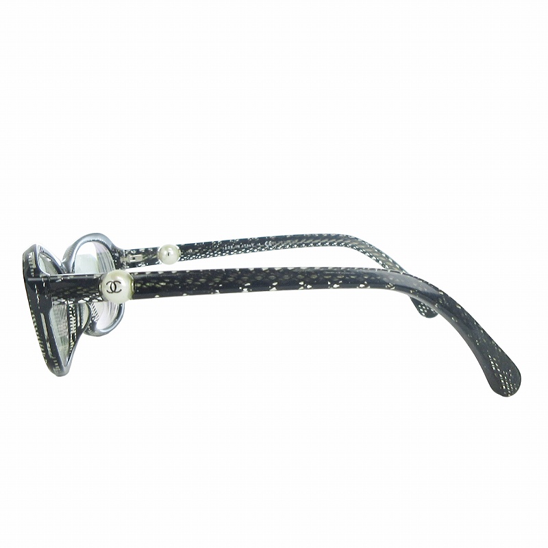 シャネル CHANEL メガネ フレーム 度入りレンズ フェイクパール ココ  