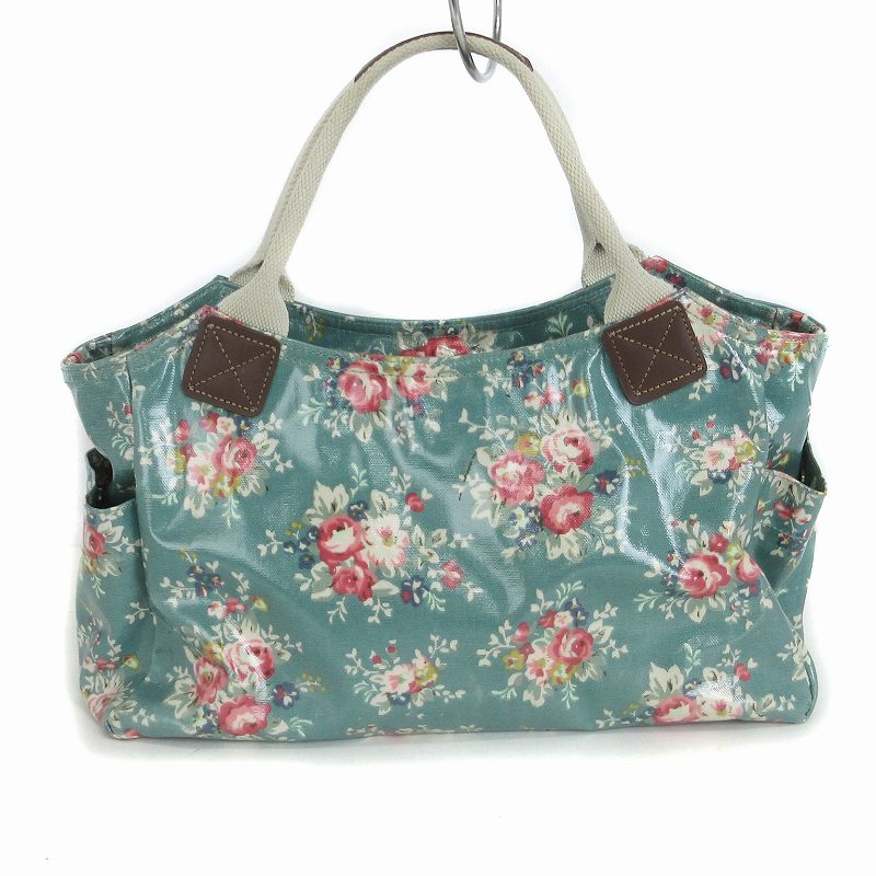 キャスキッドソン Cath Kidston トートバッグ 花柄 青緑 ブルー 
