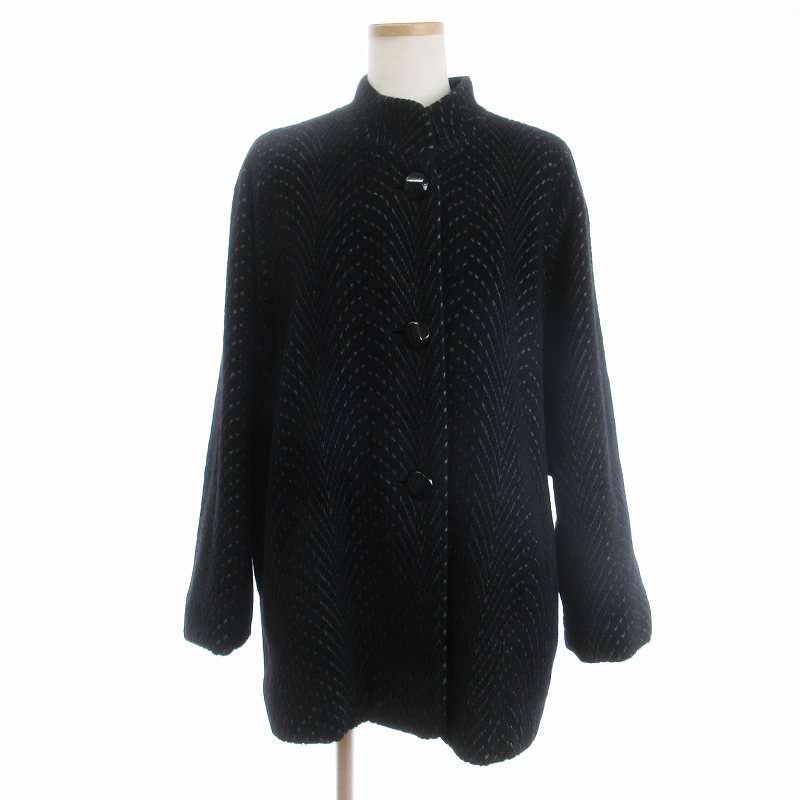 ラモーダアルビノ LA MODA ALBINO ジャケット ウール アンゴラ 黒 M 
