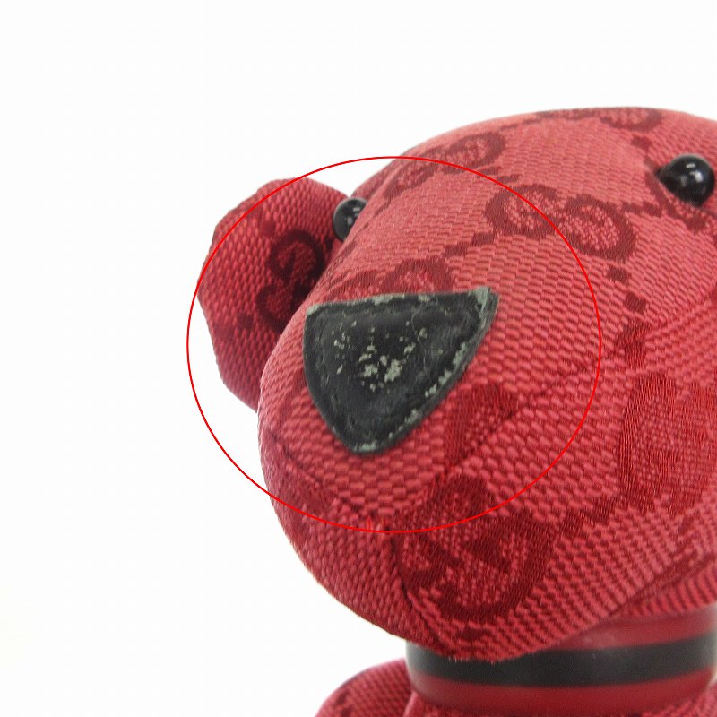 グッチ GUCCI テディベア ぬいぐるみ クマ GGキャンバス 赤