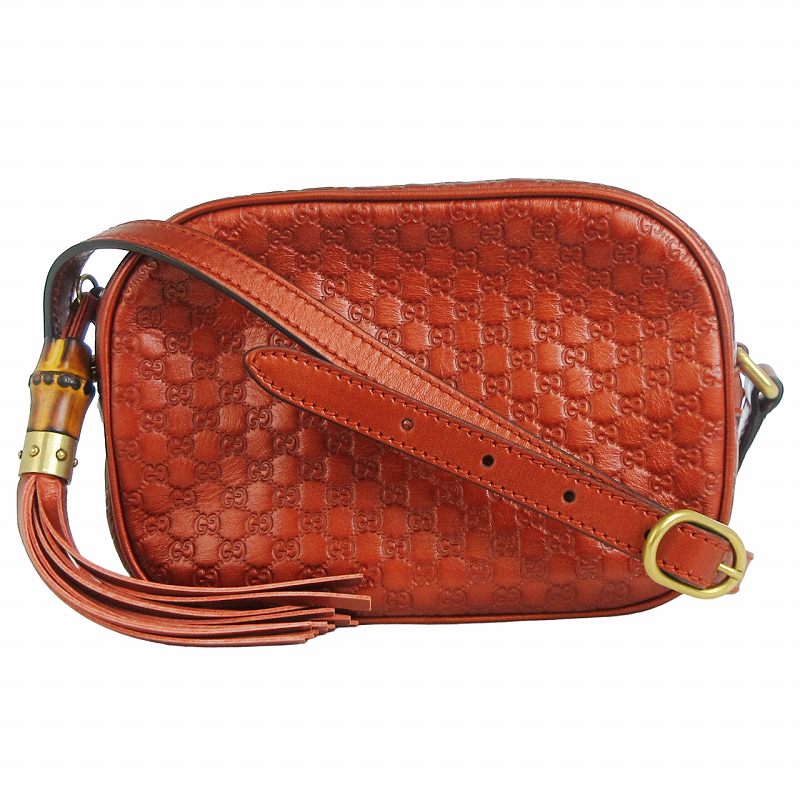 グッチ GUCCI ショルダーバッグ 斜め掛け バンブー マイクロシマ 