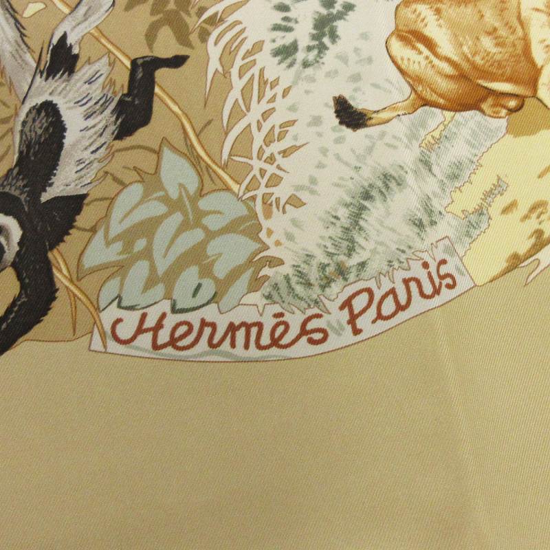 Hermès アフリカ動物スカーフ エルメス HERMES 美品 アフリカ AFRICA カレ90 スカーフ シルク