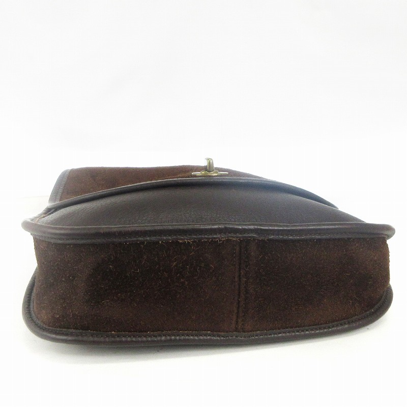 オールドコーチ ショルダーバッグ 斜め掛け レザー 茶 ブラウン ターン