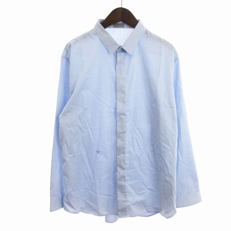 ディオールオム Dior HOMME 美品 ドレスシャツ 長袖 比翼 コットン BEE