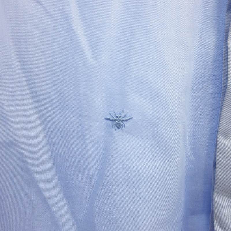 ディオールオム Dior HOMME 美品 ドレスシャツ 長袖 比翼 コットン BEE