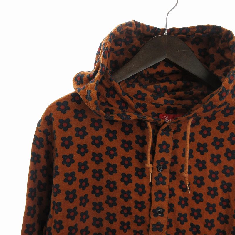 Supreme / 15AW/Hooded Flower Flannel Shirt/S/コットン/花柄 シュプリーム SUPREME 15AW Hooded Flower Flannel Shirt フーデット