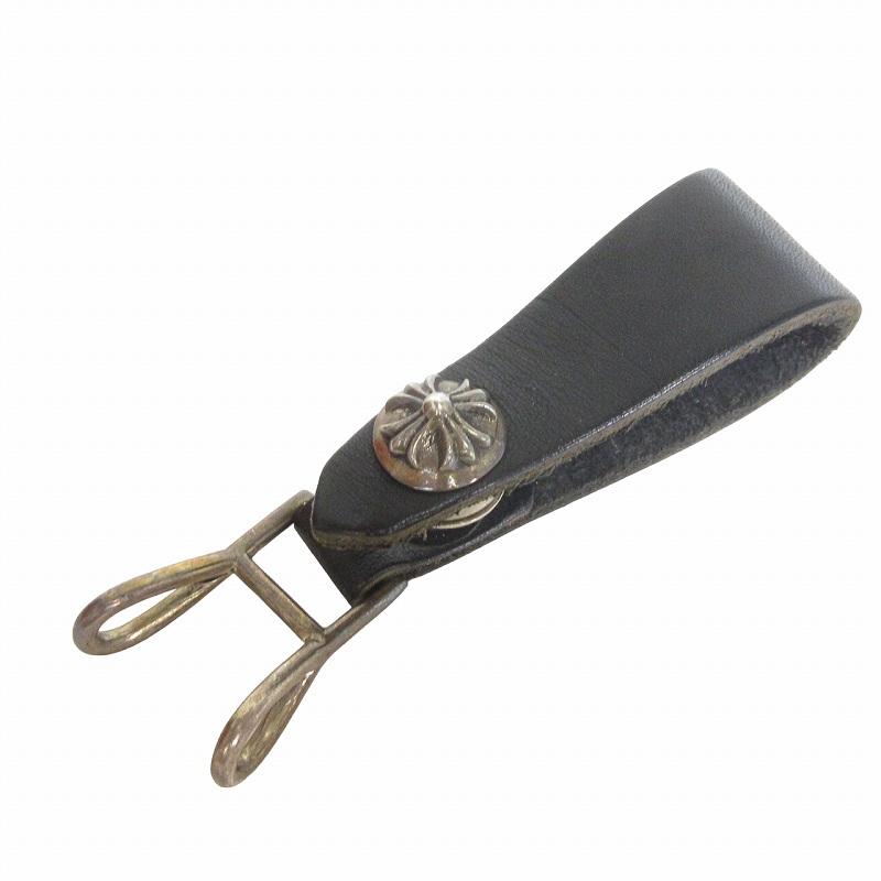 クロムハーツ CHROME HEARTS ダブルベルトループ クロスボタン レザー 
