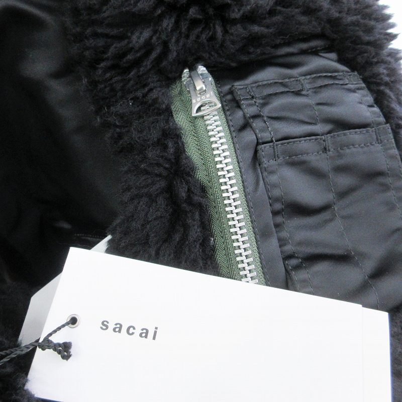 未使用品 サカイ sacai タグ付き 22AW Faux Shearling Nylon Twill 