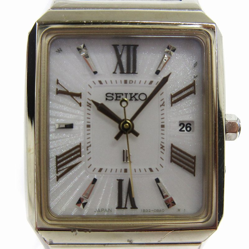 動作OK】SEIKO ルキア 1B22-0CF0 電波ソーラー 手間どる スクエア 