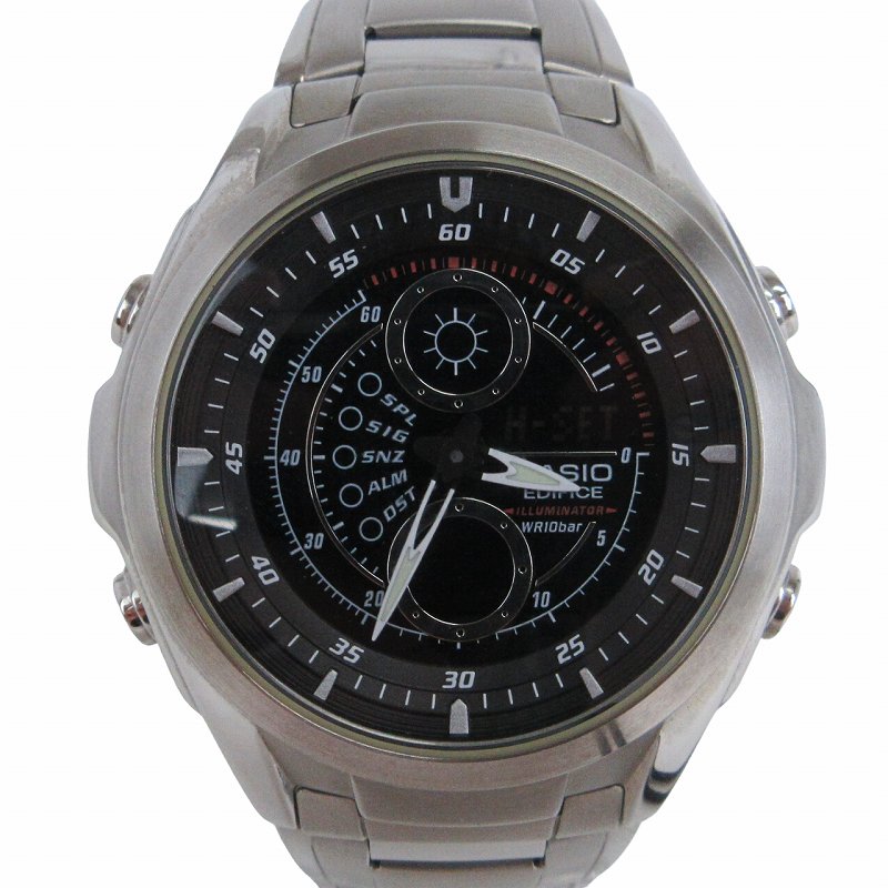 稼働 カシオ エディフィス EFA-116 黒文字盤 QZ メンズ腕時計 NSY