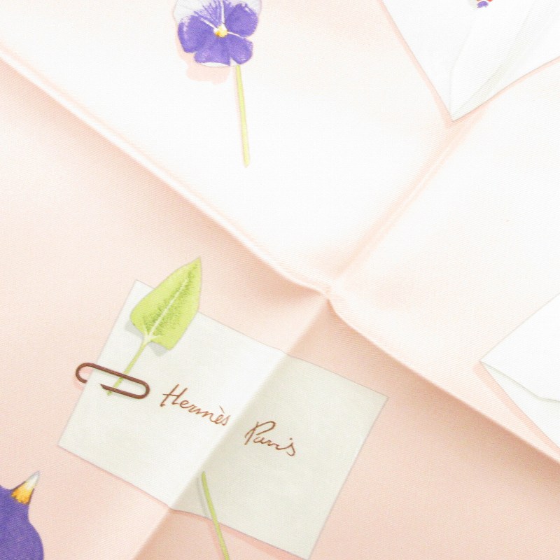 エルメス HERMES 美品 カレ90 花の手紙 Des fleurs pour le dire 