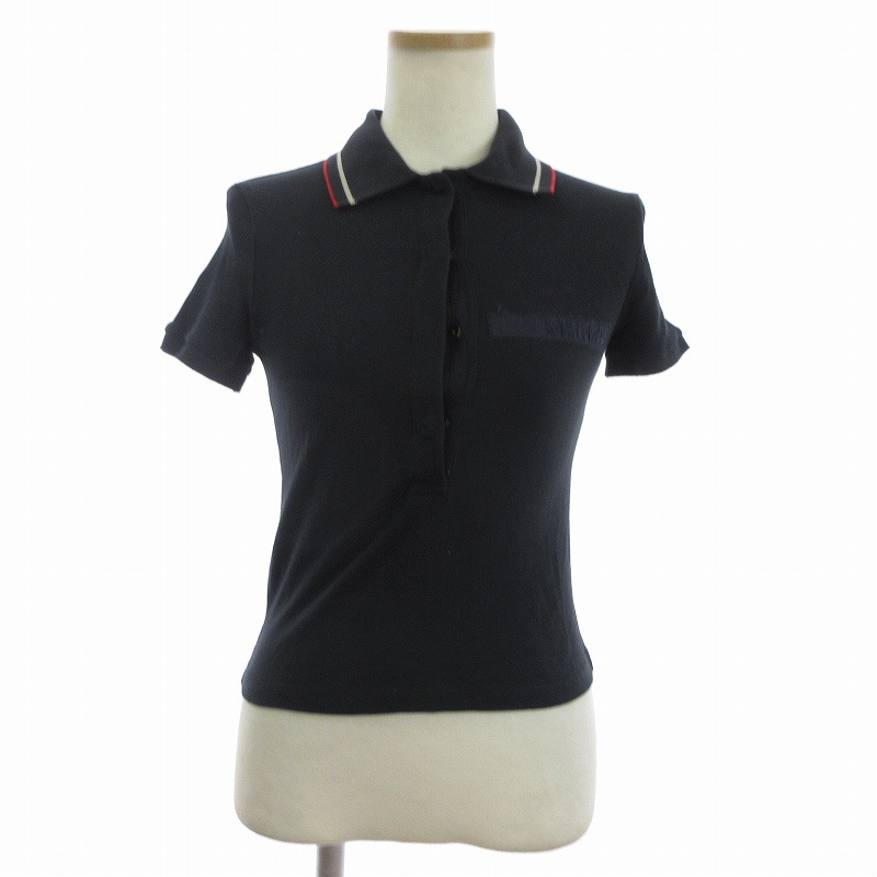 PRADA SPORT／ポロシャツ／ブラック ／レッド／S／プラダ／スポーツ