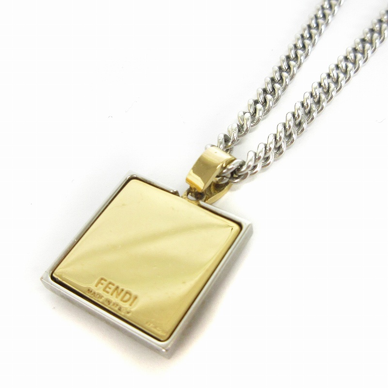 の*み様 FENDI ネックレス シルバー FF 新品未使用❣️ FENDI オーロックネックレス