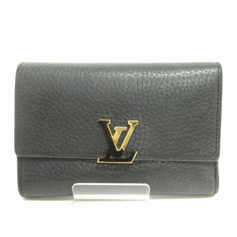 ルイヴィトン カプシーヌ コンパクト 折り財布 ネイビー ※鑑定画像有り