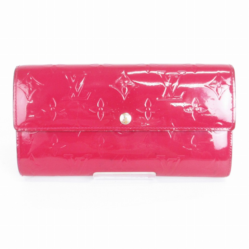 ルイヴィトン LOUIS VUITTON ヴェルニ ポトルフォイユ サラ 長財布 総 