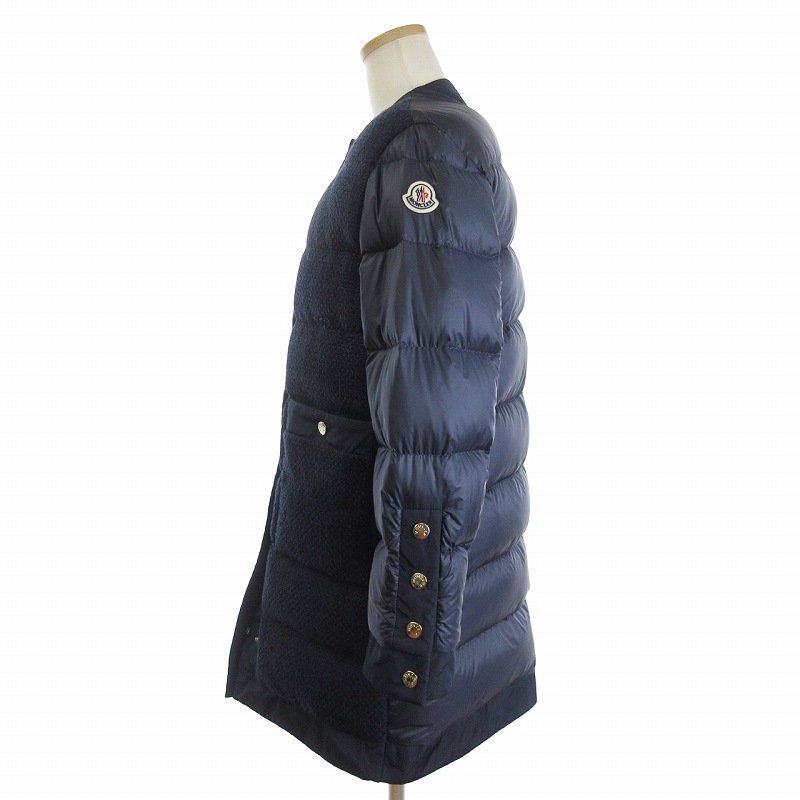 MONCLER(モンクレール) ツイード ノーカラーダウン 楽天市場】ノーカラー ダウン（ブランドモンクレール）（レディース