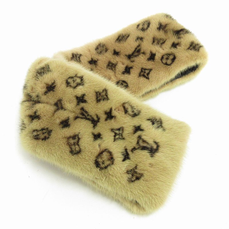 ルイヴィトン LOUIS VUITTON エシャルプモノグラム ミンク マフラー