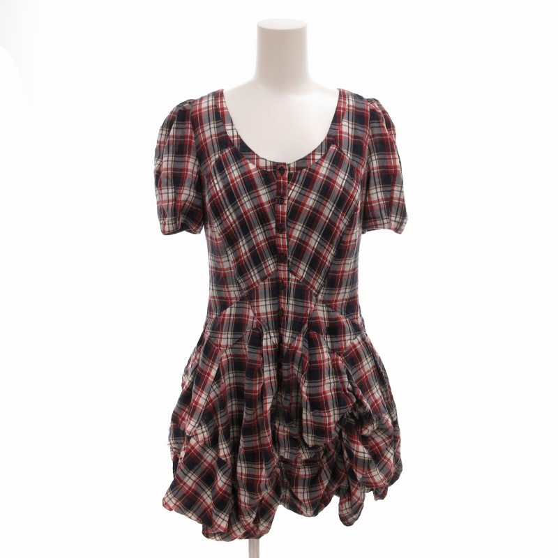 BURBERRY バーバリーブルーレーベル ノバチェックワンピース赤 38