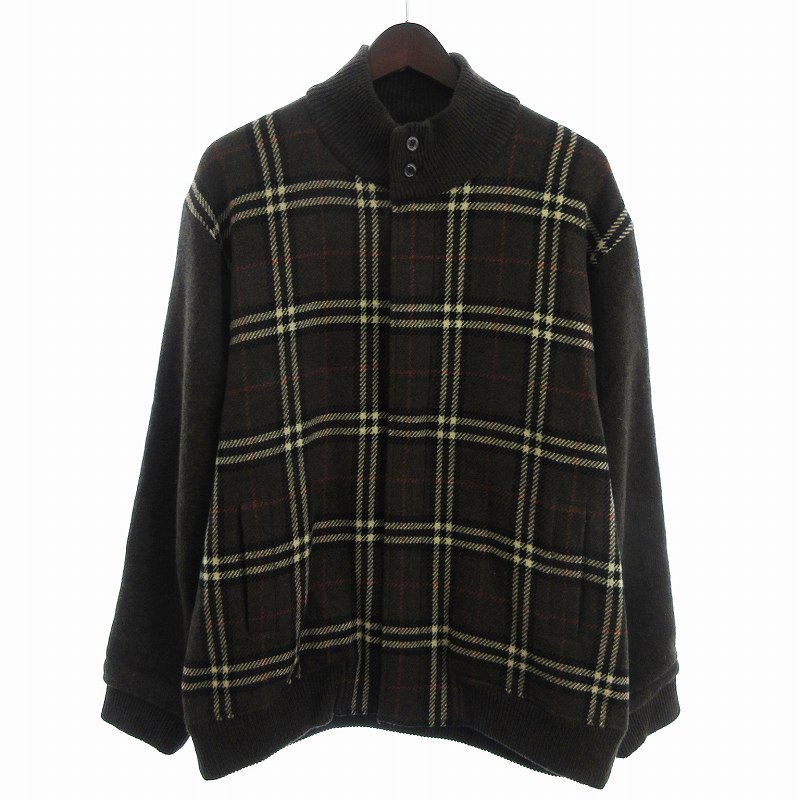 バーバリーロンドン カシミヤ混 ウールジャケット ノバチェック ジップブルゾンM バーバリーロンドン カシミヤ混 ウールジャケット ノバチェック