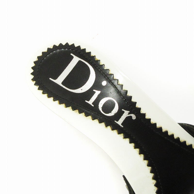ディオール Dior サンダル ミュール ヒール オープントゥ リボン